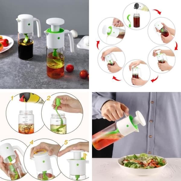 Salatdressing Shaker - Manuel - Borosilikatglas - 300ML - Grøn
