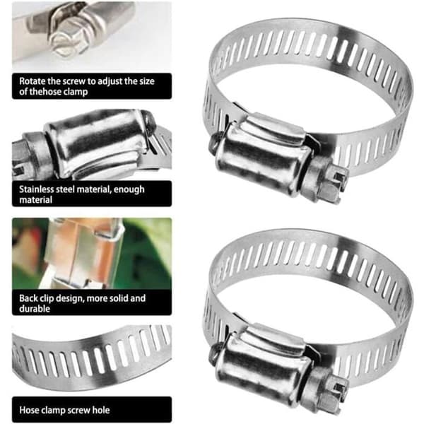 Erstatningspoolslange - RNEMITERY - 2 STK - Ø32mm - 1,5m - 4 Metalklemmer