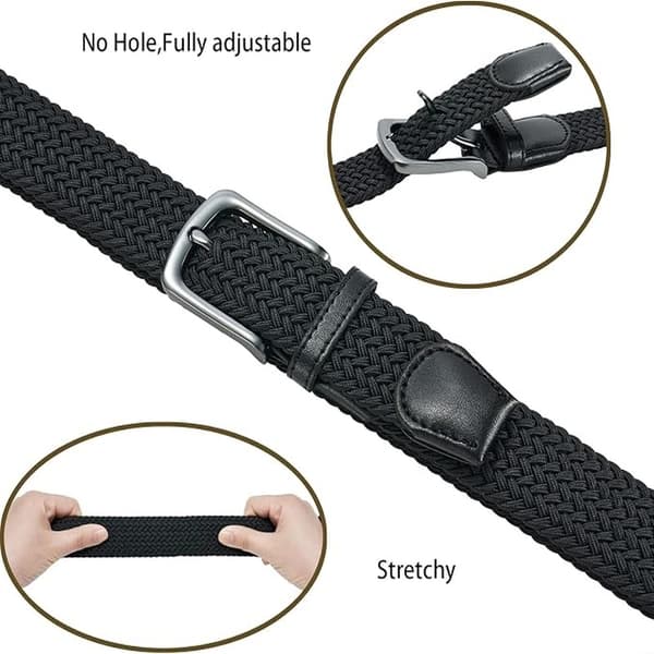 Stretch Vævet Bælte Unisex Stretch Bælte Retro Casual Bælte Sort Canvas Elastisk Alsidigt Bælte