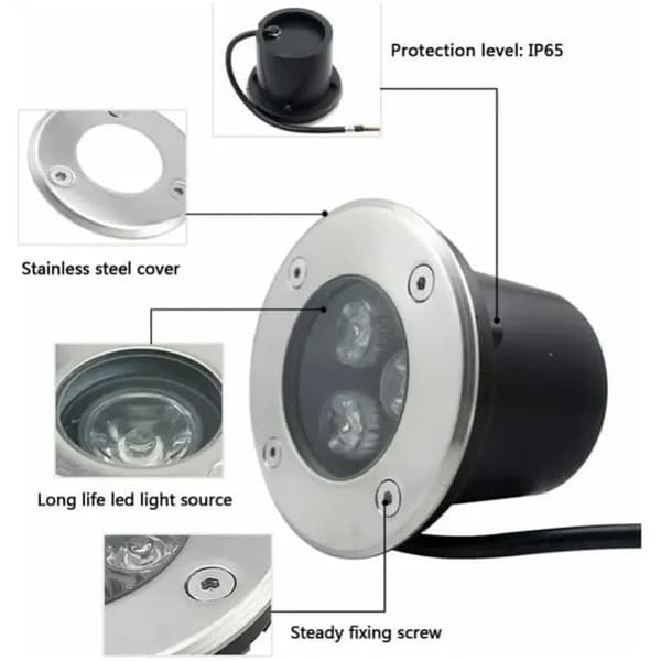 Infällda LED-spotlights, 4-pack - IP65 - 270 Lumen - Varmvit