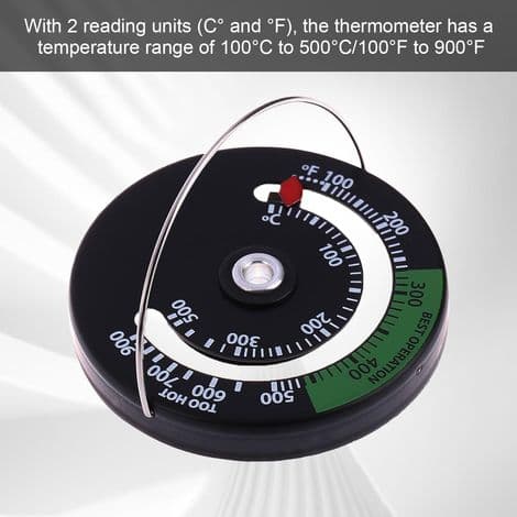 Termometer for peis og ovn, magnetisk termometer for rundt vedovnsrør