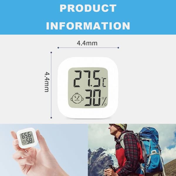 Innendørs termometer - NAMOTU - Pakke med 2 - Digitalt hygrometer - LCD - Rekkevidde -10°C til 70°C