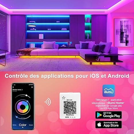 LED Strip 30 m, RGB LED Strip with Remote Control and App, Music Sync