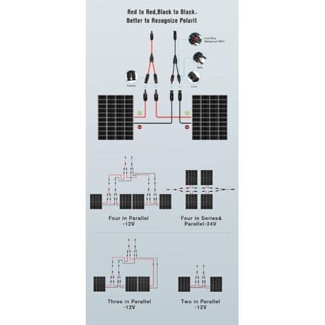Solcellekabel Profesjonell Kobling (1 til 2 pinner) Y-koblinger Solcellekabel MMF + FFM Soladapter 1 Par