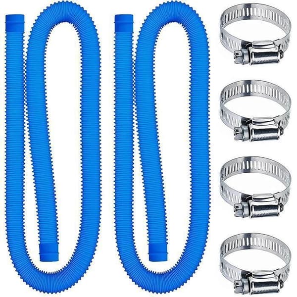 Poolslang - 32 mm - Längd: 150 cm - Blå - 2 slangar - För filtreringspumpar och saltvattensystem