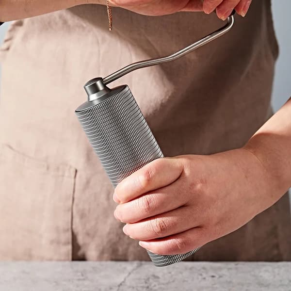 Håndsving Manuel Kaffekværn, Rustfrit Stål Håndkaffekværn Fuld Krops Rifling Hexagonal Slibekerne
