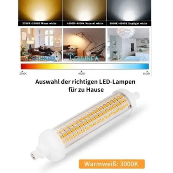 2 st R7s 118mm dimbara LED-lampor – 20W varmvit 3000K – 2000 lm