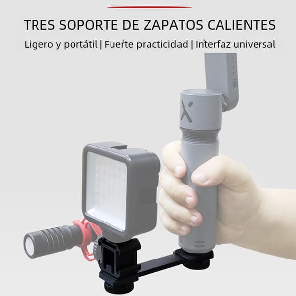 Tre-hodet Hot-Start Stativ, Trippel Blitssko-adapter, Forlengelsesstativ, Mikrofonstativ, 3-i-1