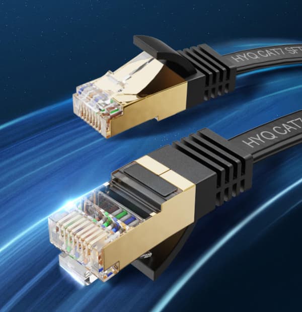 Ethernetkabel, platt kabel, 10 meter lång, nätverkspatchkabel, nätverkskabel, hubb