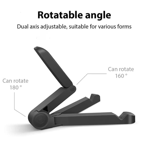 Universal Tablet Stand Foldbar Simpel Let at Bære Mobiltelefonholder Sort 2025