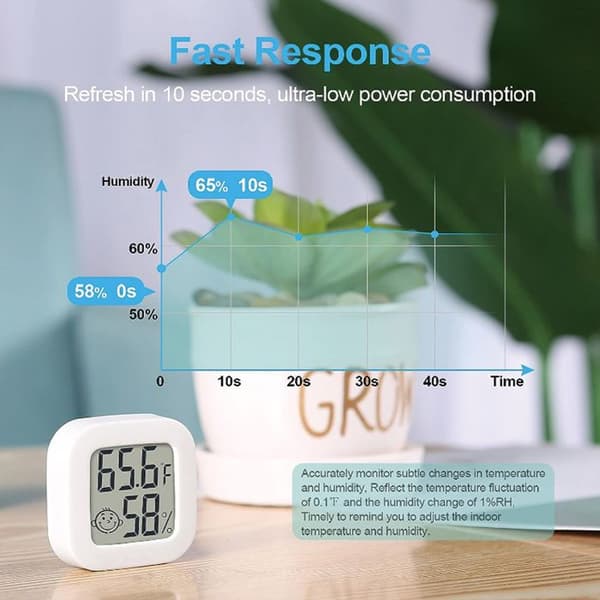 Innendørs termometer - NAMOTU - Pakke med 2 - Digitalt hygrometer - LCD - Rekkevidde -10°C til 70°C