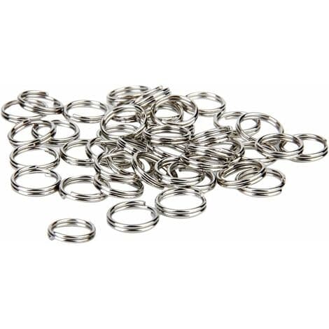 Splitringe til nøgleringe 1,2 mm x 12 mm pakke med 100 stk. - Sølv