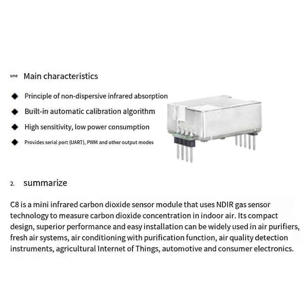 MH-Z19 MH-Z19C IR Infrarød CO2-sensor Modul Kuldioxid Gassensor NDIR Tilbehør