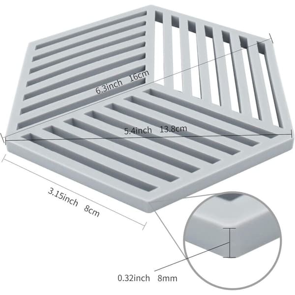 Køkkengrydeunderlag Tapis de Protection en Silicone Teffa (Grå, Raya Hexagonal: 160x138x8mm)