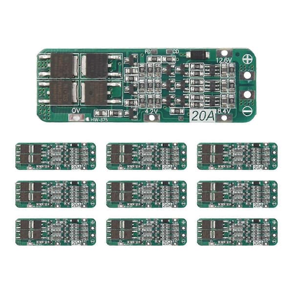 10 st 3S 20A BMS 18650 Li-Ion litiumbatteriladdarmodul BMS skyddskort PCB 11.1V 12V 12.6