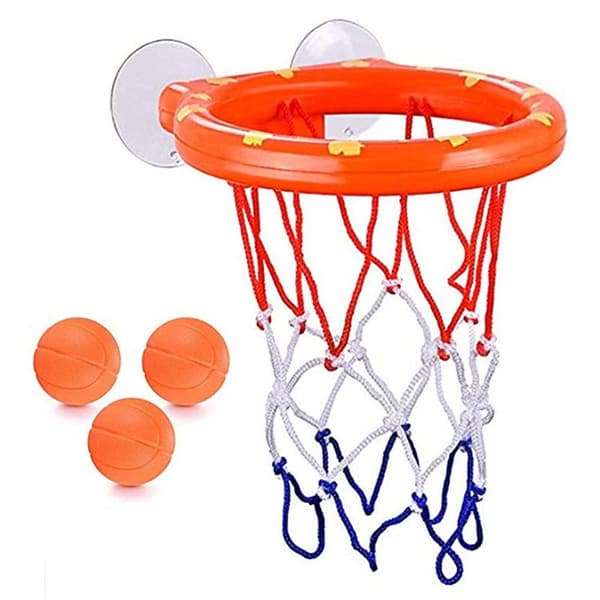 Sjovt basketballsæt med kurv og badebolde, badelegetøj til småbørn inklusive 3 bolde.