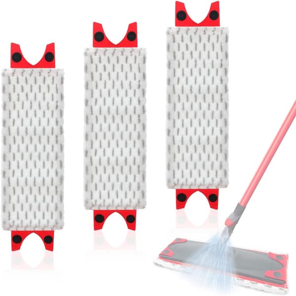 3-pakning mopp-erstatningsputer for Vileda 1-2 Spray, mikrofiber mopp-puter, erstatningsputer for Vileda 1-2 Spray Mopp/Ultramax/UltraMax Plus/Easywring U
