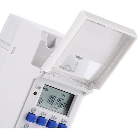 Programmerbart ur, elektrisk paneltimer, LCD programmerbar digital timer, daglig tidsafbryder (AC220V)