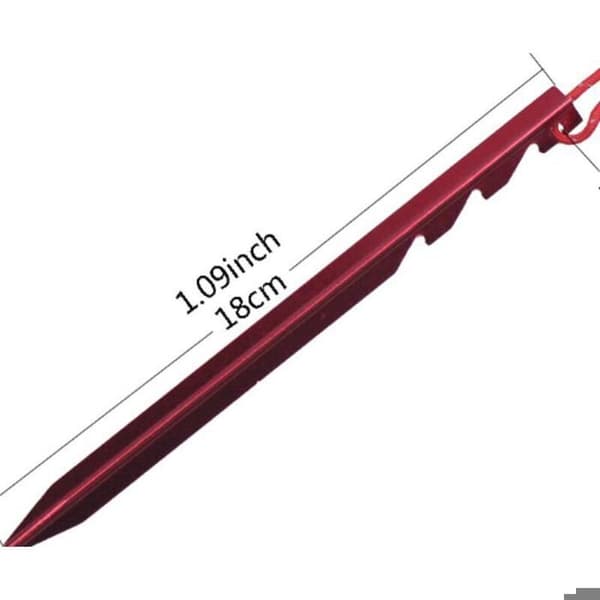 12 aluminium teltpløkker 18 cm - Ultra-resistente campingpløkker