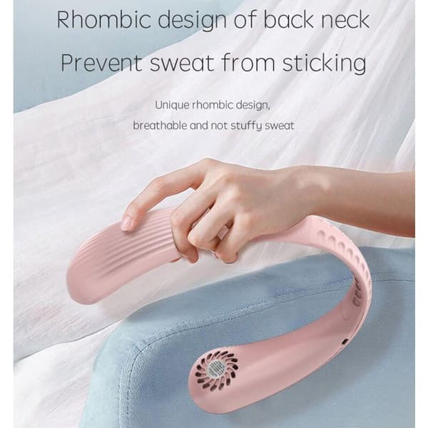 Bladeless halsventilator – Stille drift – Tre hastigheder – Lang batterilevetid – Sort