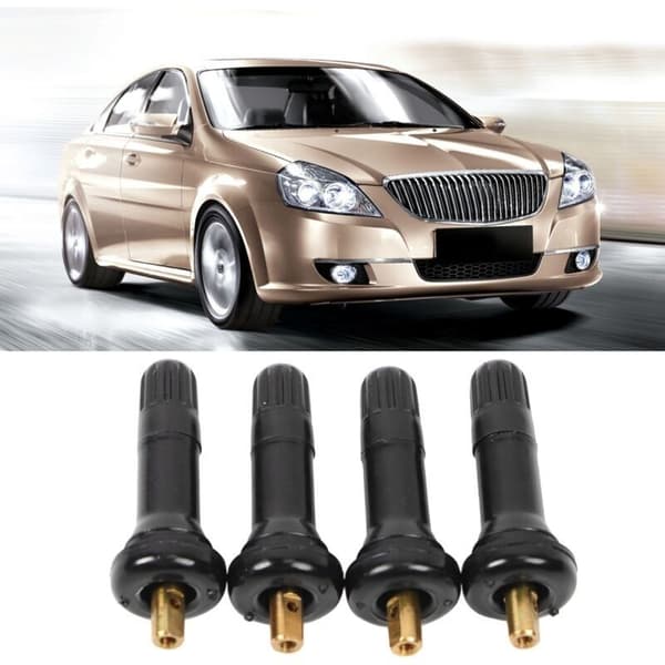 Lufttät däckventilspindel för Ford trycksensor – Slitstarkt gummi – 4-delat set – Enkel verktygsfri installation
