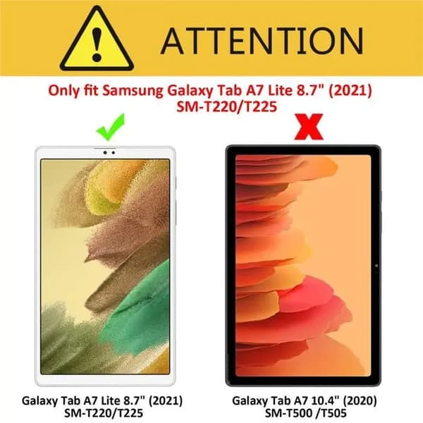 Samsung Galaxy Tab A7 Lite etui [8,7\" (2021) SM-T220 - T225] 360° roterbart stativ - Sort