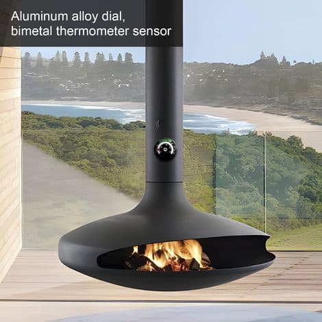 Termometer for peis og ovn, magnetisk termometer for rundt vedovnsrør