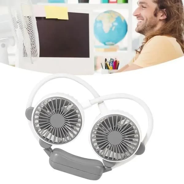 Foldbar halsventilator - Vvikizy - Hvid - To hastighedsindstillinger - Foldbart rør - USB-opladning
