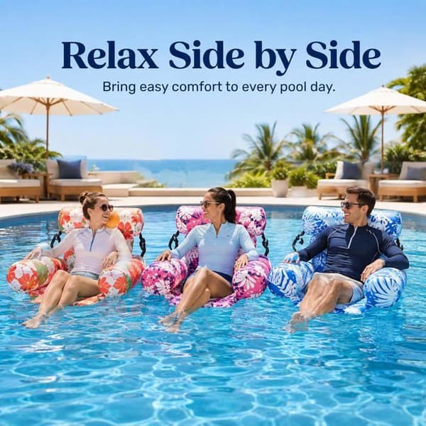 2 STK Pool Float - Oppustelig Loungestol - Essentiel til Vandfester - Robust Poolstol