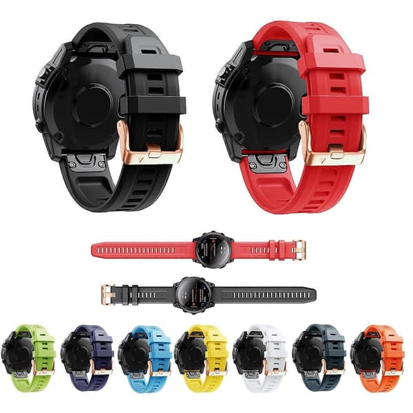 Til Garmin Fenix 5S 20mm Rosaguld Spænde Silikone Urrem