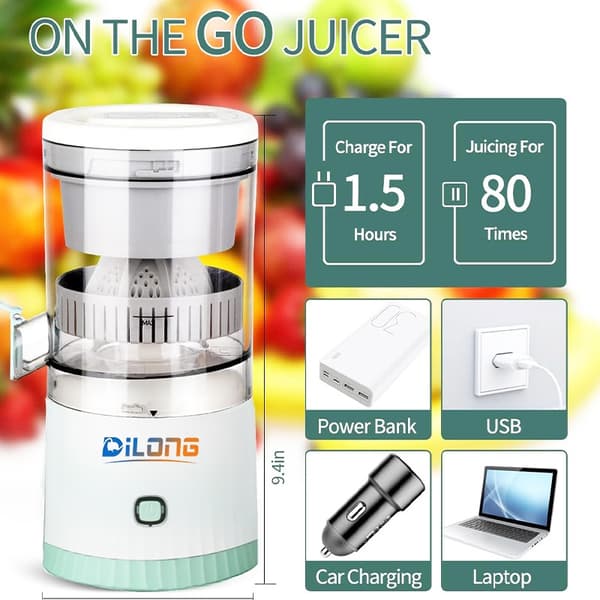 Elektrisk sitruspresse juiceekstraktor USB-lading for sitron Høy ytelse Bærbar multifunksjonell juicer