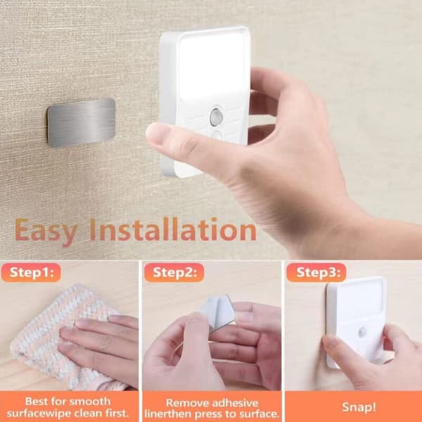2W 5V Trådløs Smart Sensorlampe, Dimbar