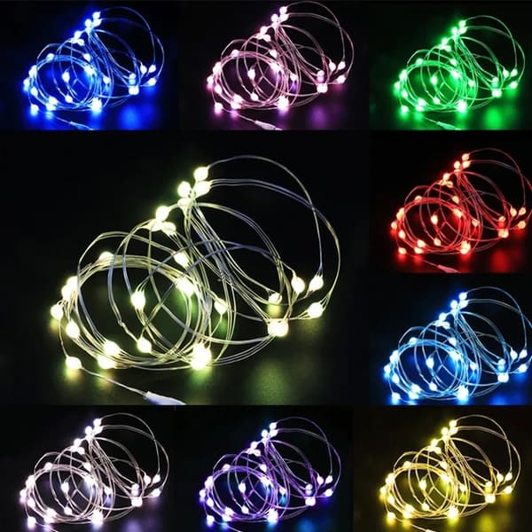 Vanntette USB LED-lys, sølvtråd, kobbertrådmodell med svart USB