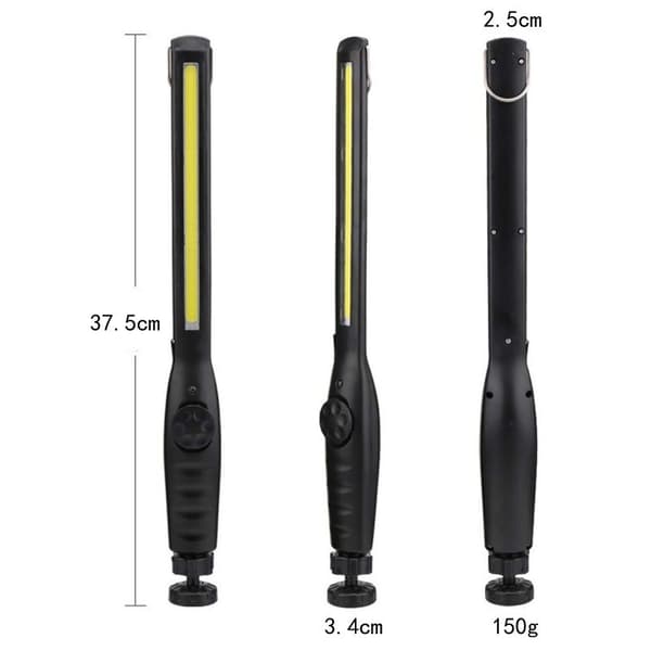 LED-taskulamppu koukulla, USB-ladattava kannettava taskulamppu tarkastusvalo