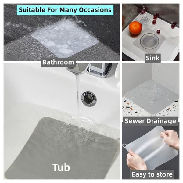 Avloppsplugg - ZMRKQW - Universal - Silikon - Vattentät - 2-pack (15CM) - Grå