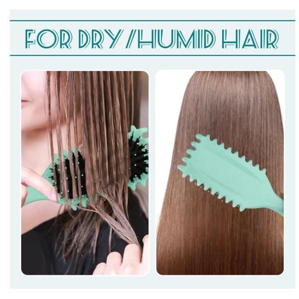 Stylingbørste - ZISONIX - Bounce Curl Brush - Villsvinbust - Ergonomisk - Grønn