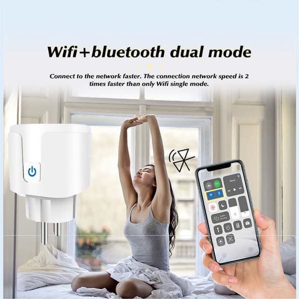 Smart WiFi graffiti-plugg, 16A, programmerbar strøm, kompatibel med fjernkontroll via en app