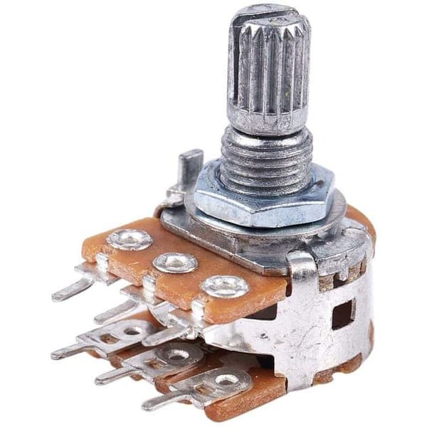 2 stk. B50K 50K Ohm 6 terminaler Dobbelt roterende konisk lineær potentiometer