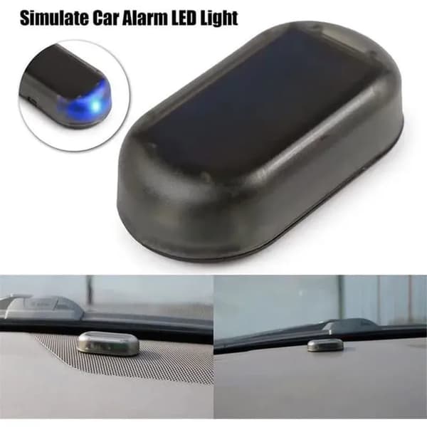 Solcellsdrivet billarm - Blått LED-ljus - Ljussensor - Solcellsdrivet