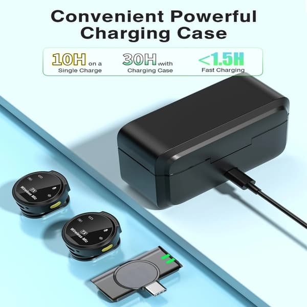 Trådløs Lavalier Mikrofon Mini USB C Trådløs Mikrofon, Perfekt for Videoopptak, Direktestrømming og Konferanser