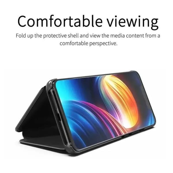 Flip Mirror Cover - Huawei - Mate 20 Pro - Standfunktion - Guld