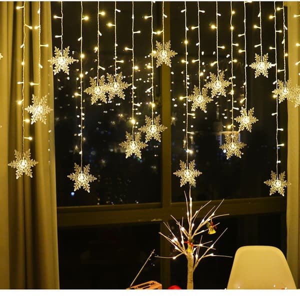 Gradient LED Ljusslinga Blinkande Snöshow Jul Bröllopsfest Högtidsdekoration Varmvit 4m