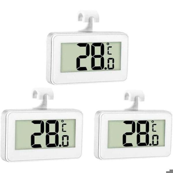 Digital kylskåpstermometer - Temperaturområde -20°C till 60°C - LCD-skärm med stora siffror