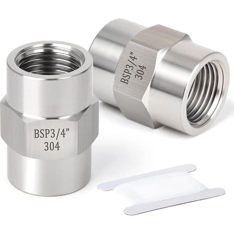 Stykker 3/4\" BSP Hun til Hun Sekskantet Muffe, 304 Rustfrit Stål Rørfitting Adapter til Industriel VVS