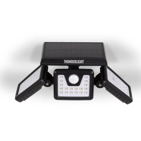 3-huvuds solcellsdriven strålkastare - Vit - Soldriven - Rörelsesensor - LED - Modern