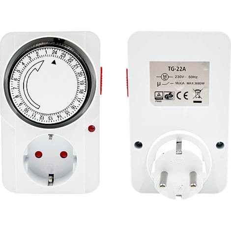 Mekanisk dagtimer med indikatorlys - 3680W - Sort, for optimal komfort
