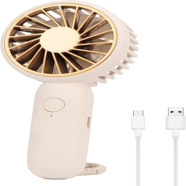 Mini Ventilator med Krog, USB Bærbar Lommeventilator, 3 Justerbare Hastigheder Mini Ventilator Hvid