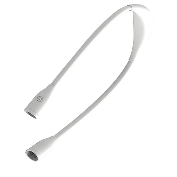 Rechargeable LED Neck Reading Light 360 Degree Adjustable Book Light for Bed Reading White