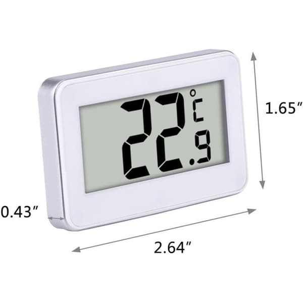 Kylskåp Digital Termometer Frys Digital Termometer och Inomhustemperaturmätare, Vit