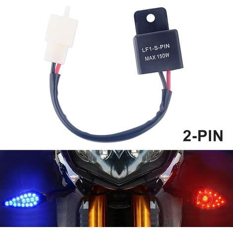 2-bens 12V LED-blinkrelæ til biler og motorcykler